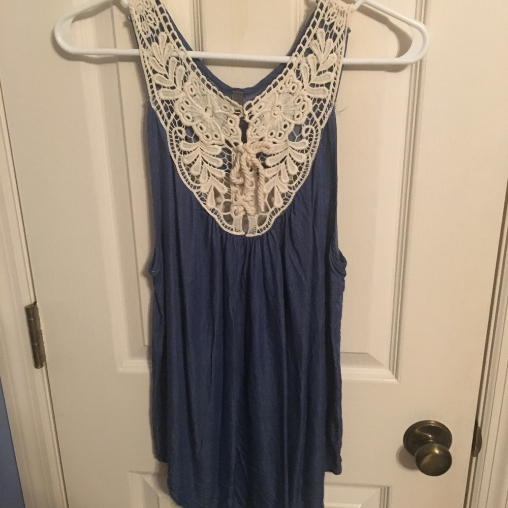 Blue lace top